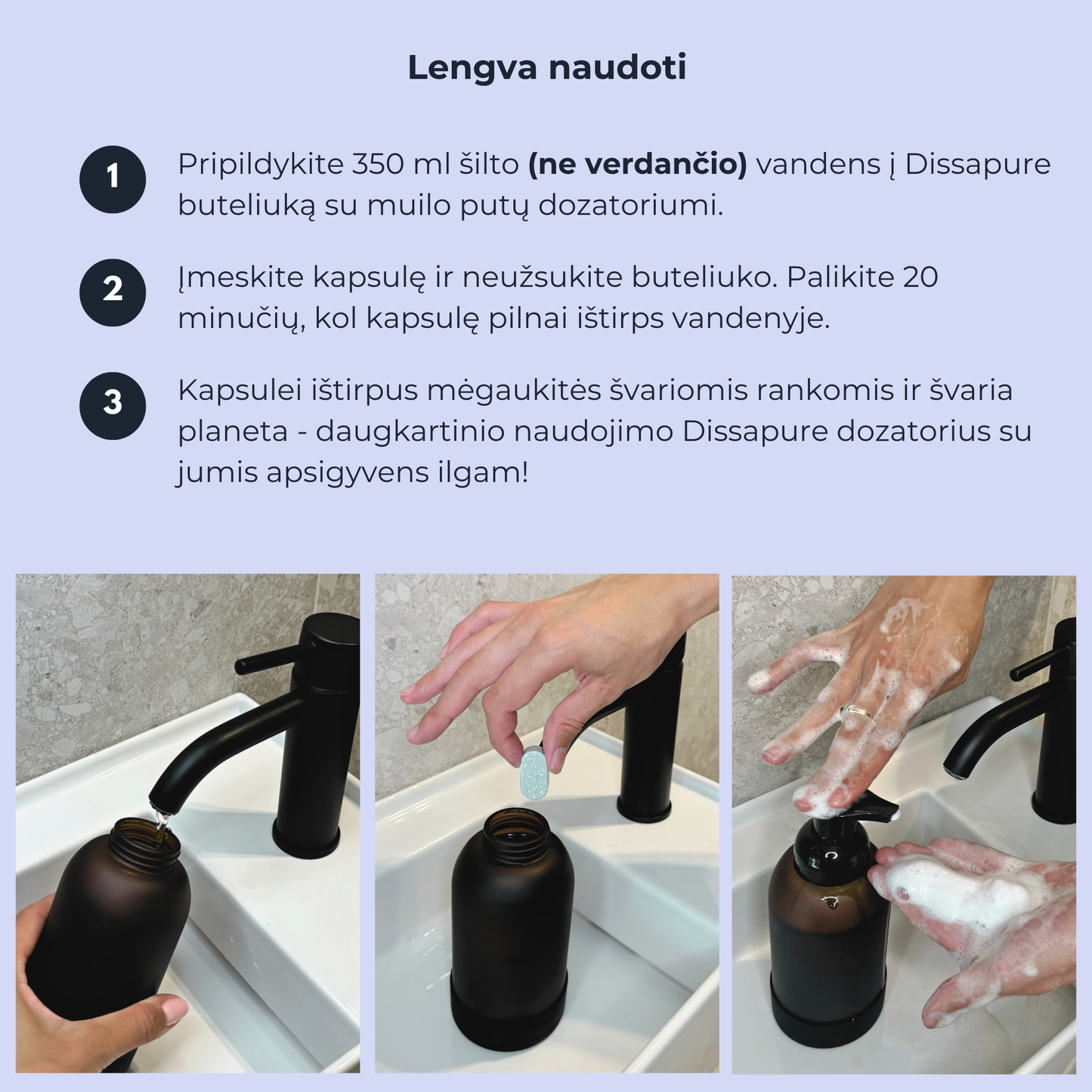 Putojantis rankų muilo rinkinys